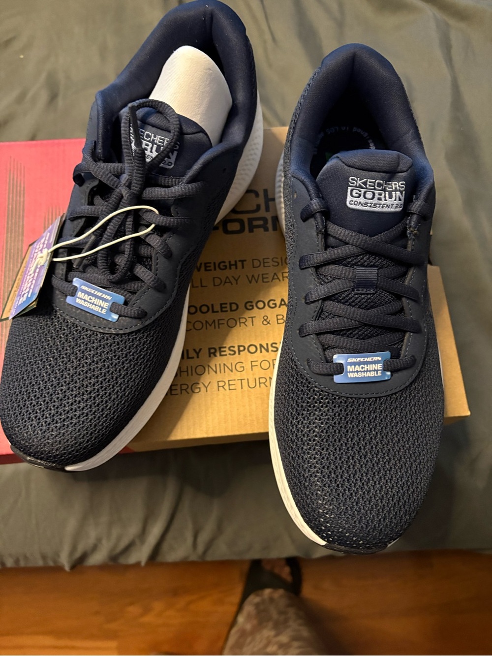 Skechers GOrun Ladies Navy Mesh Running Shoes